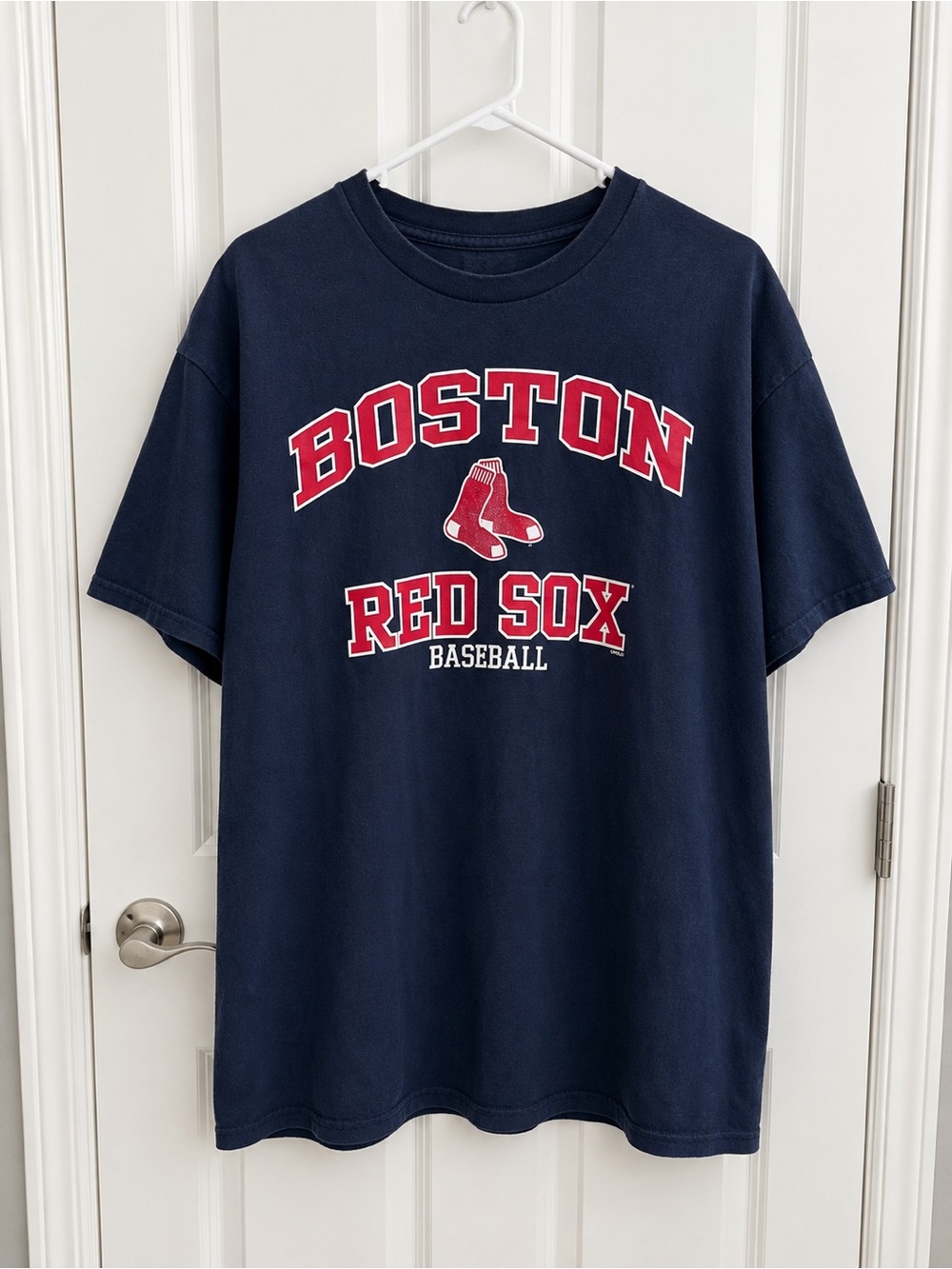 Two Tees! Navy Short Sleeve Boston Red Sox Graphic Tee and Gray Reebok Tee